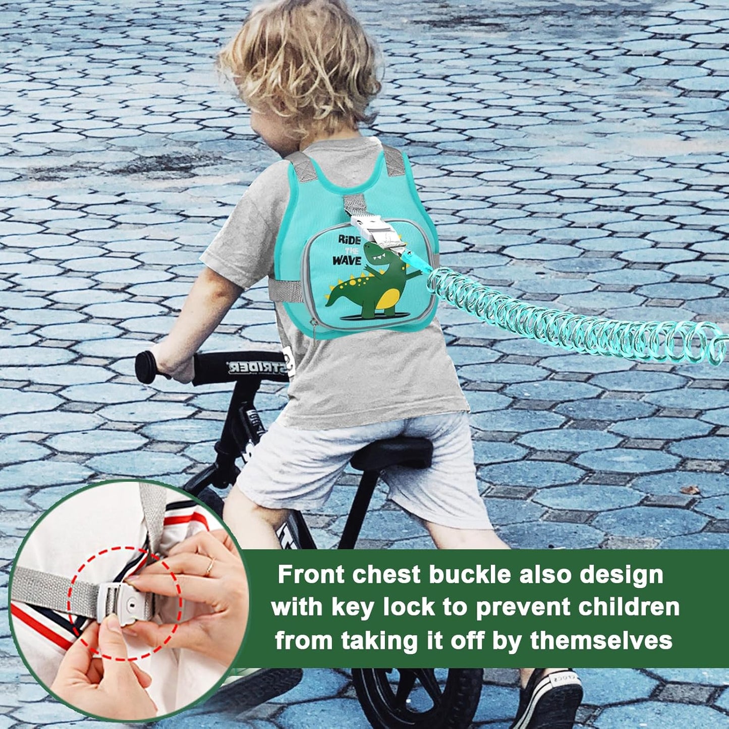 Accmor Toddler Harness Leash + Reflective Anti Lost Wrist Link, Cute Car Kids Back Pack with Hand Strap Collapsible Child Walking Restraint Belt Tether Hold Baby Boys Close for Outdoor Travel