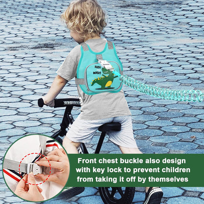 Accmor Toddler Harness Leash + Reflective Anti Lost Wrist Link, Cute Car Kids Back Pack with Hand Strap Collapsible Child Walking Restraint Belt Tether Hold Baby Boys Close for Outdoor Travel