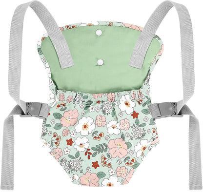 GAGAKU Baby Doll Carrier for Little Girls, Reborn Doll Accessories for Toddlers 3+ Years Old, Kids Toy Baby Dolls Sling Carrier - Pink - Moonflower