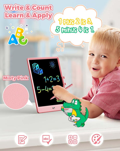 KOKODI 15 Inch LCD Writing Tablet with Anti-Lost Stylus, Erasable Doodle Board Colorful Toddler Drawing Pad, Car Travel School Games Toys for 3 4 5 6 7 8 Kids, Birthday Gift for Girls Boys Blue