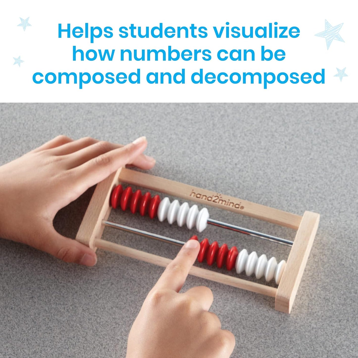 hand2mind Mini 20-Bead Wooden Rekenrek Class Set, Number Rack for Kids, Abacus for Kids, Counting Beads, Math Counters, Educational Toys for Elementary, Math Manipulatives (Set of 25)