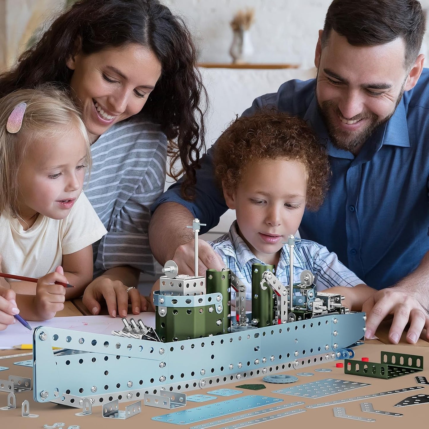 Lucky Doug STEM Building Projects Model Truck Set - Building Toys for Kids Ages 8-12, Assembly Science Army Toys for Boys 8 9 10 11 Years Old
