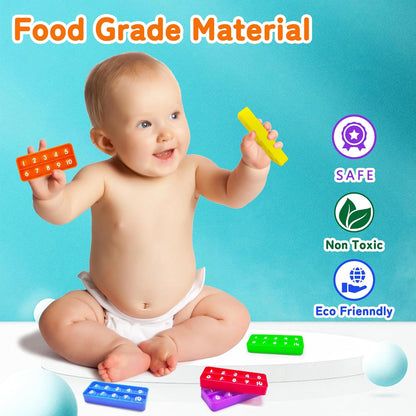 1-20 Ten Frame Pop Board, 6PACK Fidgets for Classroom, Quiet Sensory Toys Bubble Poppers, Pop for Counting Math, Focus Tools for Kids, Montessori Educational Toy Gift for Kindergarten