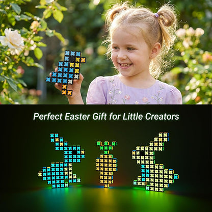 TOSY Magnet Cube 2x2 - 8 Blocks, 2in1 Toy: 2x2x2 Puzzle Cube and Customizable Infinity Cube, Easter Basket Stuffers Gifts for Kids/Grandkids, Glowing w/ UV Flashlight, STEM Toy, 2-Pack