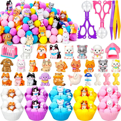 307 Pcs St. Patrick's Day Sensory Bin Filler Shamrock Fine Motor Sensory Bin Items Includes Pom Poms Irish Shamrock St. Patrick's Hat Resin Animals for Counting Sorting Training