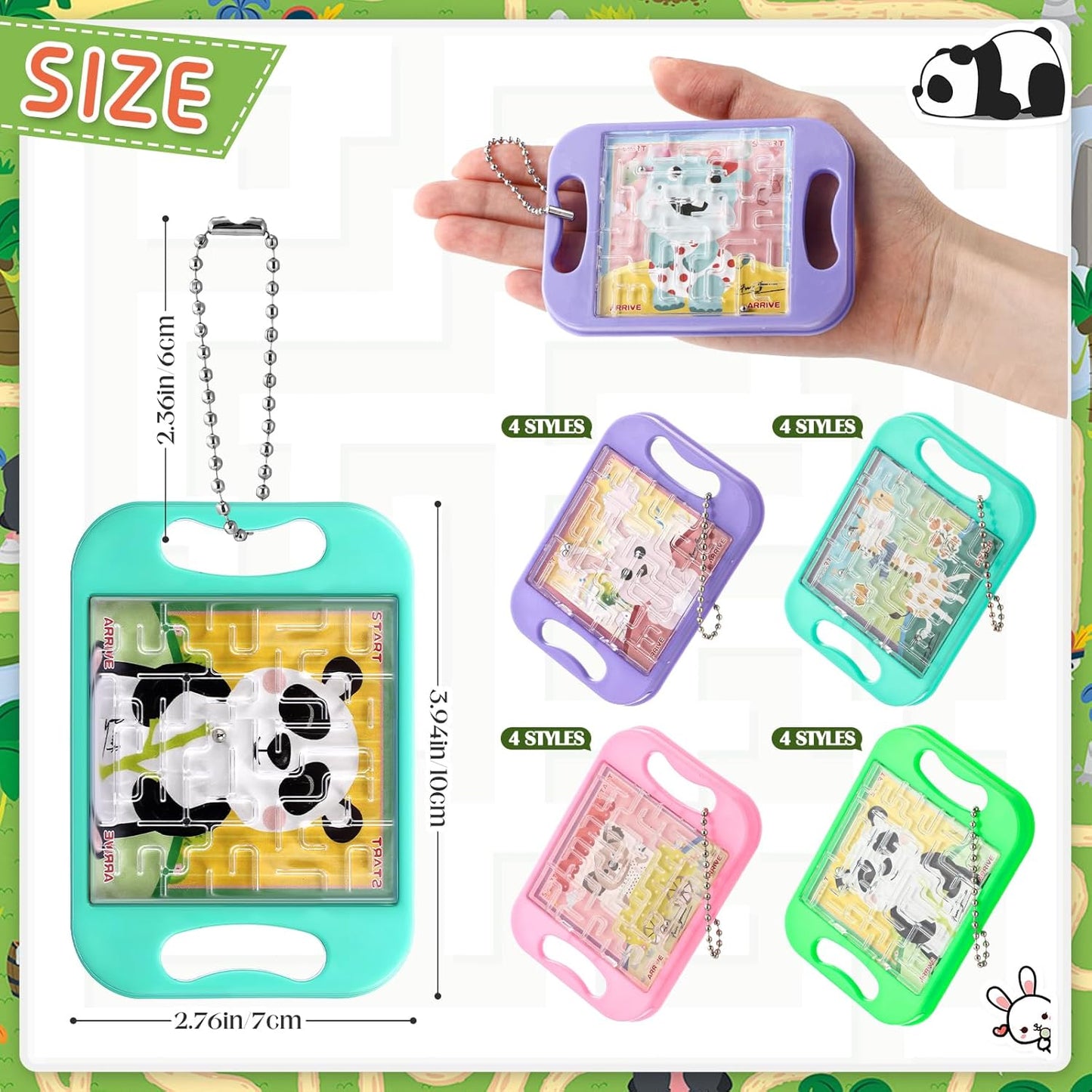 JellyArch 16 Pcs Mini Maze Puzzle Bulk for Kids Hawaii Party Favors Small Maze Cubes Game Educational Handheld Puzzle Travel Games Graduation Classroom Exchange Gift for Student (Animals)