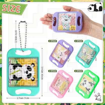 JellyArch 16 Pcs Mini Maze Puzzle Bulk for Kids Hawaii Party Favors Small Maze Cubes Game Educational Handheld Puzzle Travel Games Graduation Classroom Exchange Gift for Student (Animals)