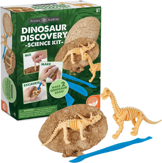 MindWare Dino Egg Dig Kit - Make 2 Giant Dino Eggs, Then Excavate The Dinosaur - Includes Science Experiment