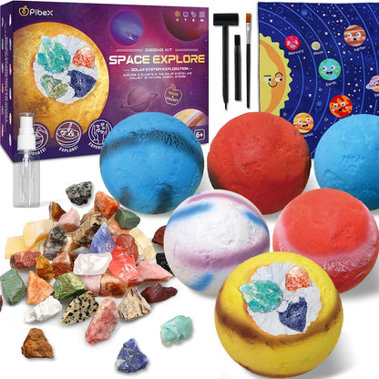 PIBEX Ocean Fossil Dig Kit, Dig up 20+ Real Shells & Seasnails, STEM Educational Activity Set Sea Creatures Excavation Toy for Kids, Marine Biology Geology Science Kit, Gift for Boys and Girls Age 6+