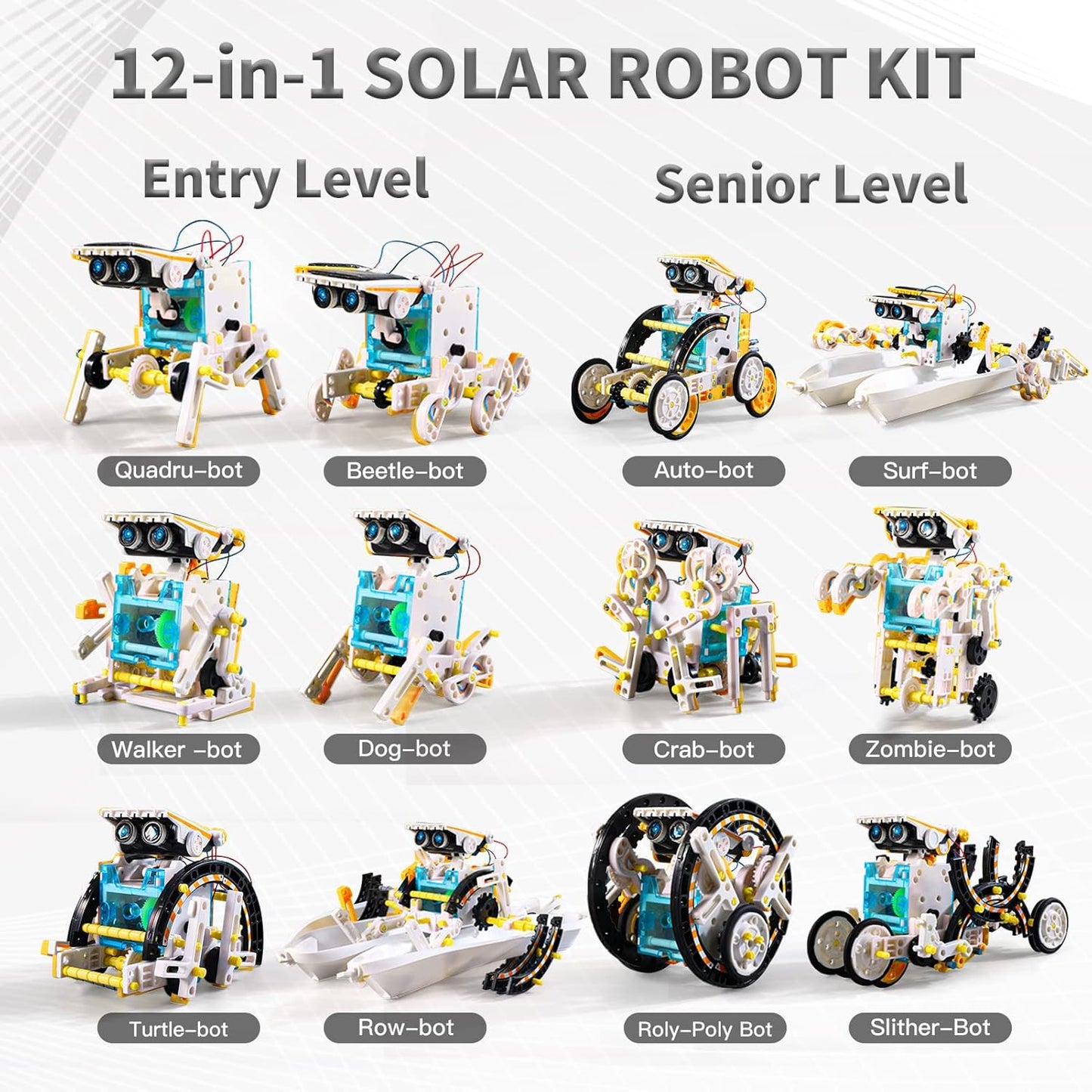 Lucky Doug Solar Power Robot Building Kits Toys for Boys Girls Ages 8-13, STEM Kit Gifts for Kids 8 9 10 11 12 13 Years, DIY Educational Science Building Robotic Set Gifts for Teenagers