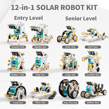 Lucky Doug Solar Power Robot Building Kits Toys for Boys Girls Ages 8-13, STEM Kit Gifts for Kids 8 9 10 11 12 13 Years, DIY Educational Science Building Robotic Set Gifts for Teenagers