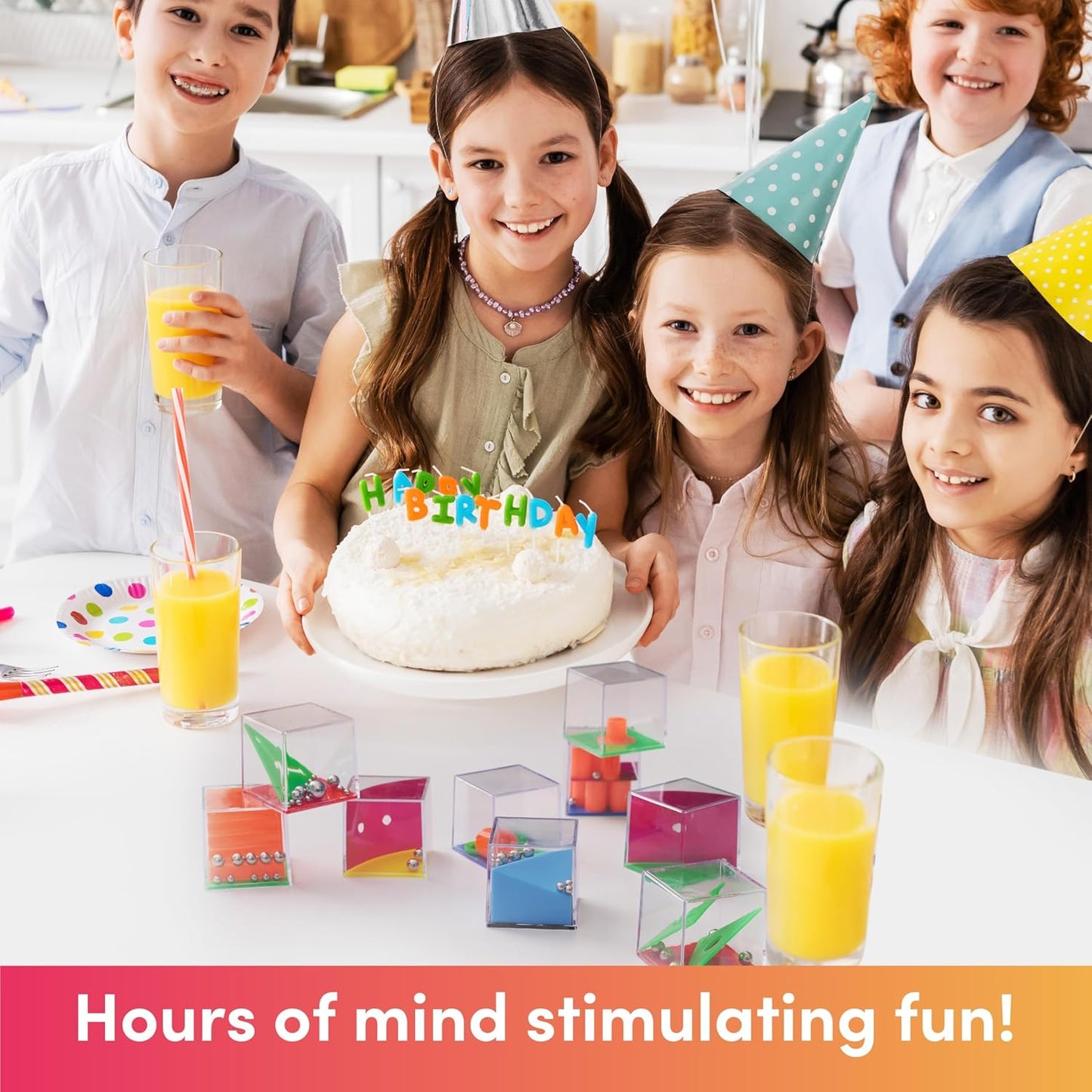 THE TWIDDLERS 12 Pack Brain Teaser Puzzle Cubes, Kids Party Favors - Assorted Difficulty Levels, Christmas Goodie Bag Fillers, Birthday Party Toys, Educational Classroom Prizes, Gifts for Boys Girls