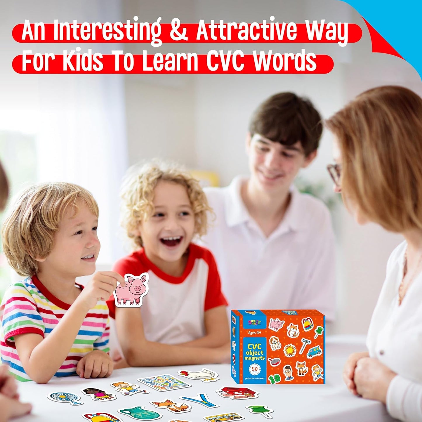 50 PCS First Word Magnets, Magnetic Thickened Daily Items Fridge Magnets Adorable Educational Learning Toys for Kindergarten, Preschooler, Kids 3+