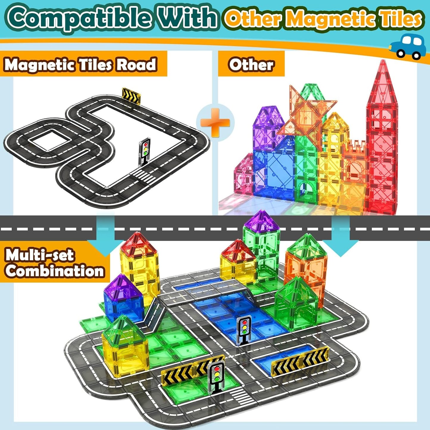 Magnetic Tiles Farm Animals Toddler Toys, STEM Magnet Building Blocks for Kids Ages 3-5 5-7 4-8, Preschool Montessori Sensory Toys Gifts for 3+ Year Old Boys & Girls
