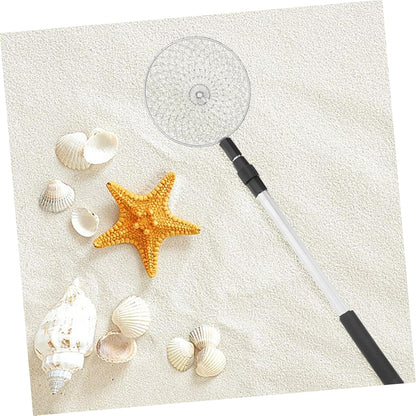 Beaupretty 2pcs Multifunction Retractable Beach Sand Sifter with Stainless Steel Shell Scoopers and Telescopic Aluminum Rods Lightweight and Portable Tools for Sand Sculpting and Shell