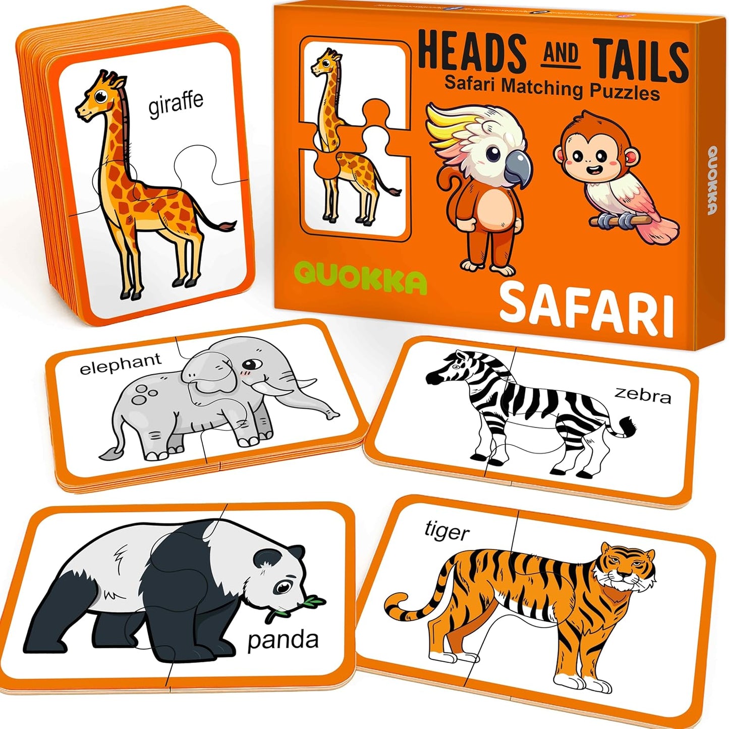 QUOKKA Toddler Puzzles Ages 2-4 – 100% Self-Correcting 16 Matching Pairs of Wood Animals – Educational Toddler Puzzles Ages 1-3 with 32 Pieces - Memory Matching Games for 3-5 Years Old Boys and Girls