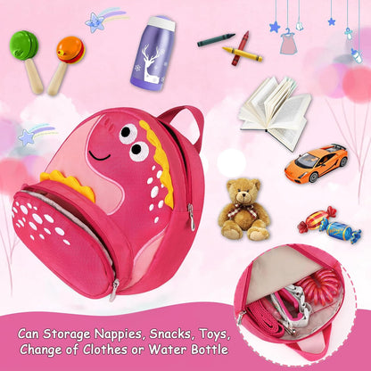 Accmor Toddler Harness Backpack Leash, Cute Dinosaur Backpacks with Anti Lost Wrist Link, Cute Mini Child Backpack Wristband Tether Strap and Protection Leashes for Boys Girls Aged 1-3 Years