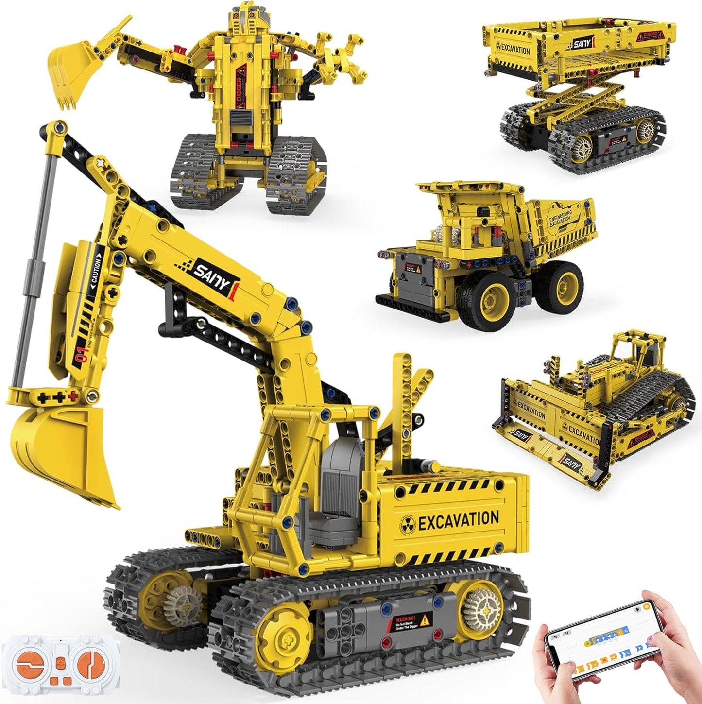 Robot Building Kit with APP/Remote Control STEM Gifts for Boys Age 8-16,Technic Coding Robotic Toys for Kids Birthday, Buildable 5in1 Models with 352+ Pieces