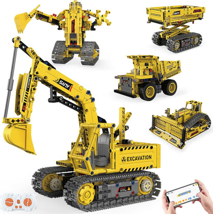 Robot Building Kit with APP/Remote Control STEM Gifts for Boys Age 8-16,Technic Coding Robotic Toys for Kids Birthday, Buildable 5in1 Models with 352+ Pieces