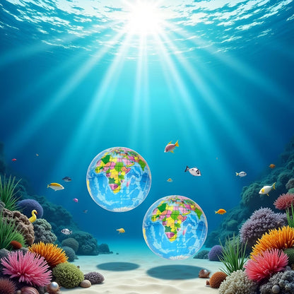 2Pcs Blue Squishy Squeeze ,World Map Globe Palm Ball Slow Rising Stress Relief Birthday Xmas Gifts Xmas Stocking Fillers Party Bag Gifts (7.6CM),Novelty and Gag
