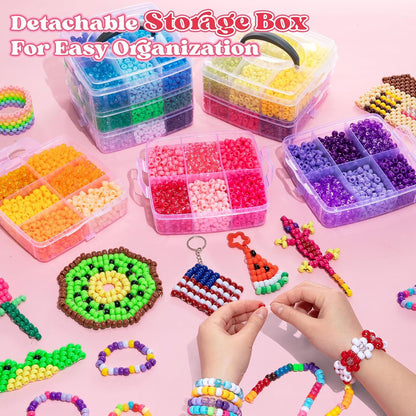 Umikk 10,000 Pcs Pony Beads, 30 Assorted Colored Beads for Bracelets Making Hair Braiding Kandi Friendship Bracelet Bead for Craft Jewelry Making Christmas Gifts (5.73LB, Boxed)