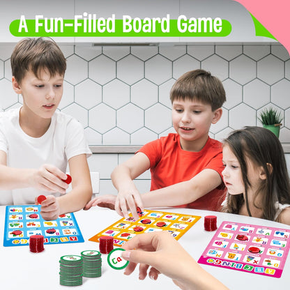SpriteGru Multiplication & Division Bingo Game, 480 Math Problems, 2 Educational Math Board Game for Kindergarten and Preschool Kids 4-8, Perfect for Classroom & At Home (Up to 25 Players)