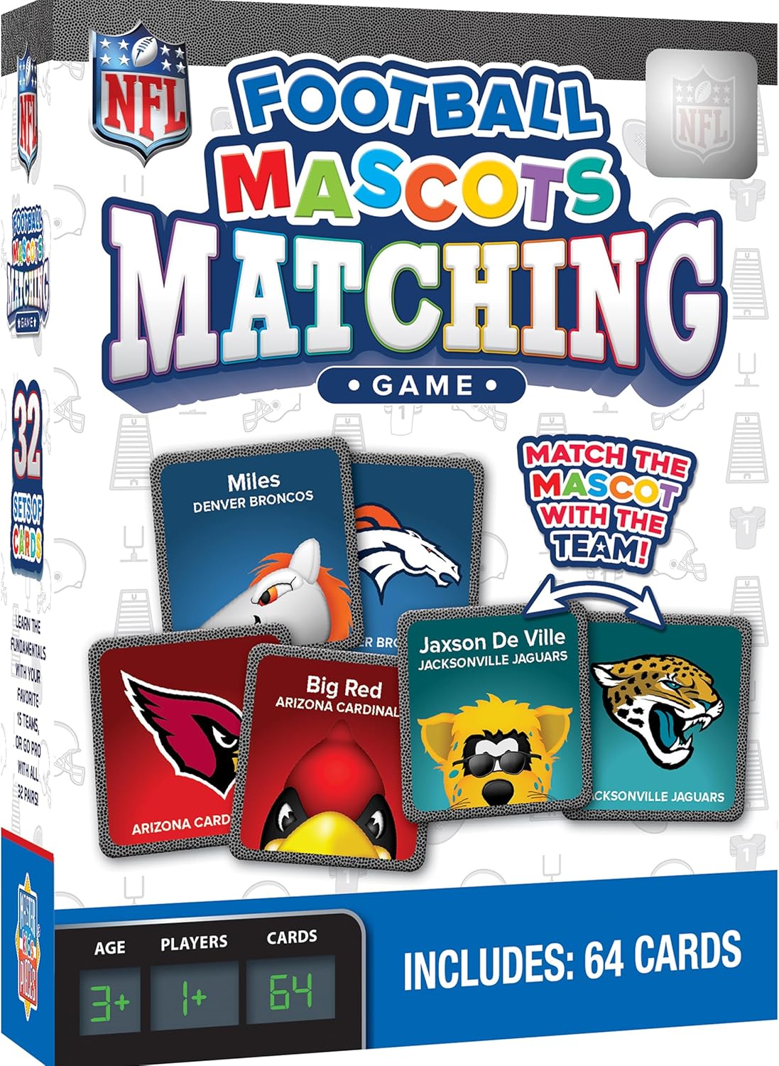 MasterPieces Sports Games - NFL Matching Game - Game for Kids and Family - Laugh and Learn