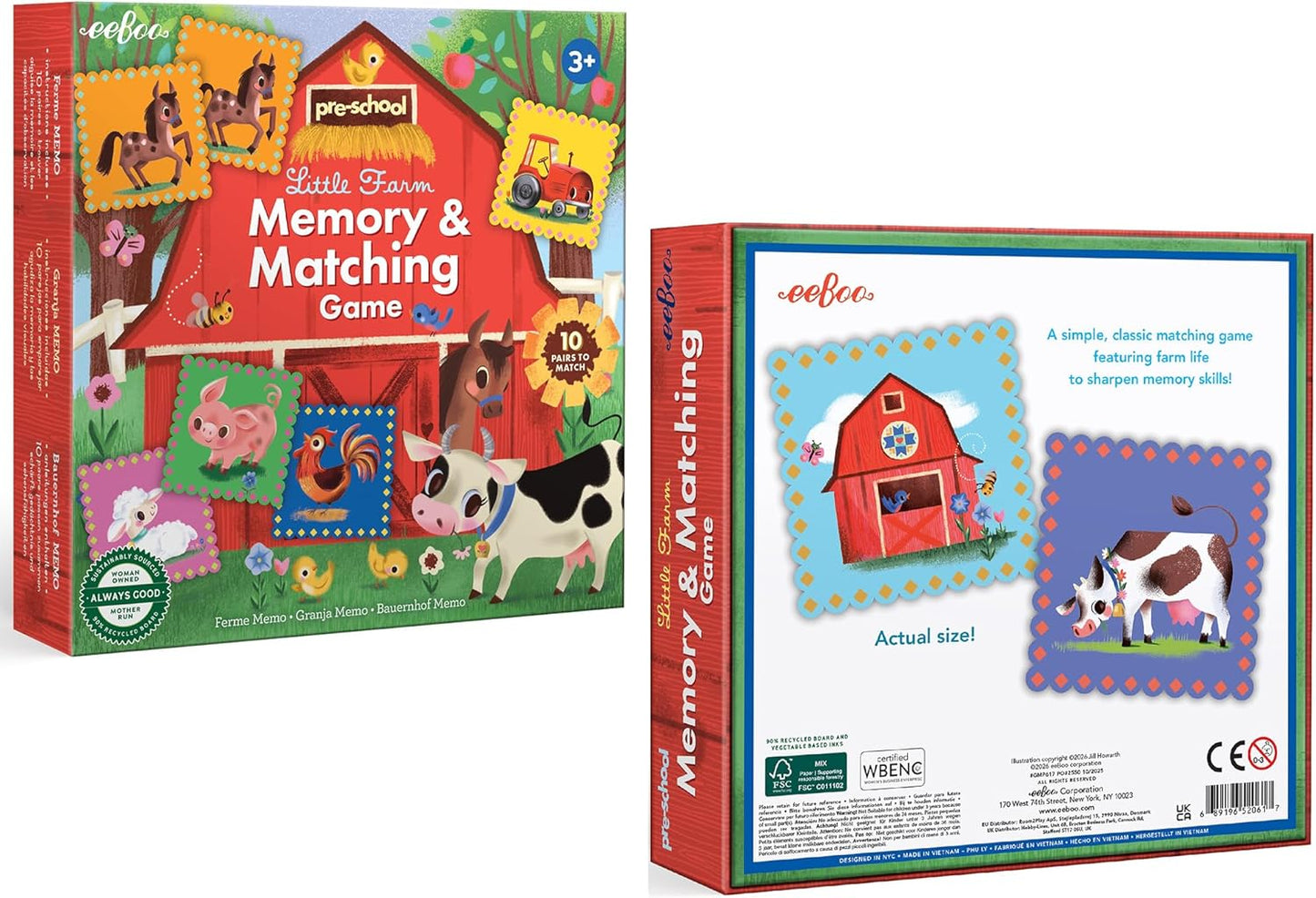 eeBoo: Memory and Matching Game- Little Trucks and a Bus- 24 Pairs, Develops Recognition, Concentration & Memory Skills, Age 3+