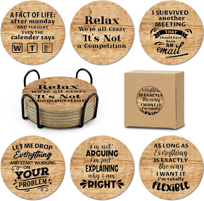 Golden Girls TV Show Merchandise,6 PCS Cork Coasters for Drinks,Funny Set with Coasters Holder,Golden Girls Fans Clean Dirty Dishwasher Magnet,Refrigerator Sign Kitchen Decor Gifts