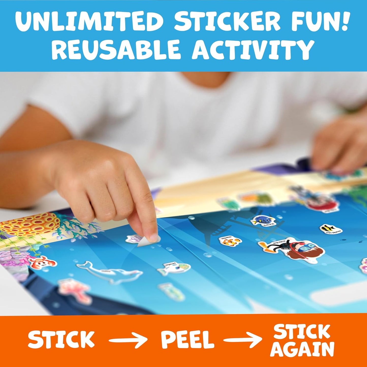 Sticker Book for Toddlers 1-3 - Reusable Sticker Book for Toddlers 2-4 Years, Stickers for Kids, Toddler Travel Toys, Airplane Toys for Toddler 1-3 - Birthday Gifts for 3 Year Old Boys, Girls 2-4