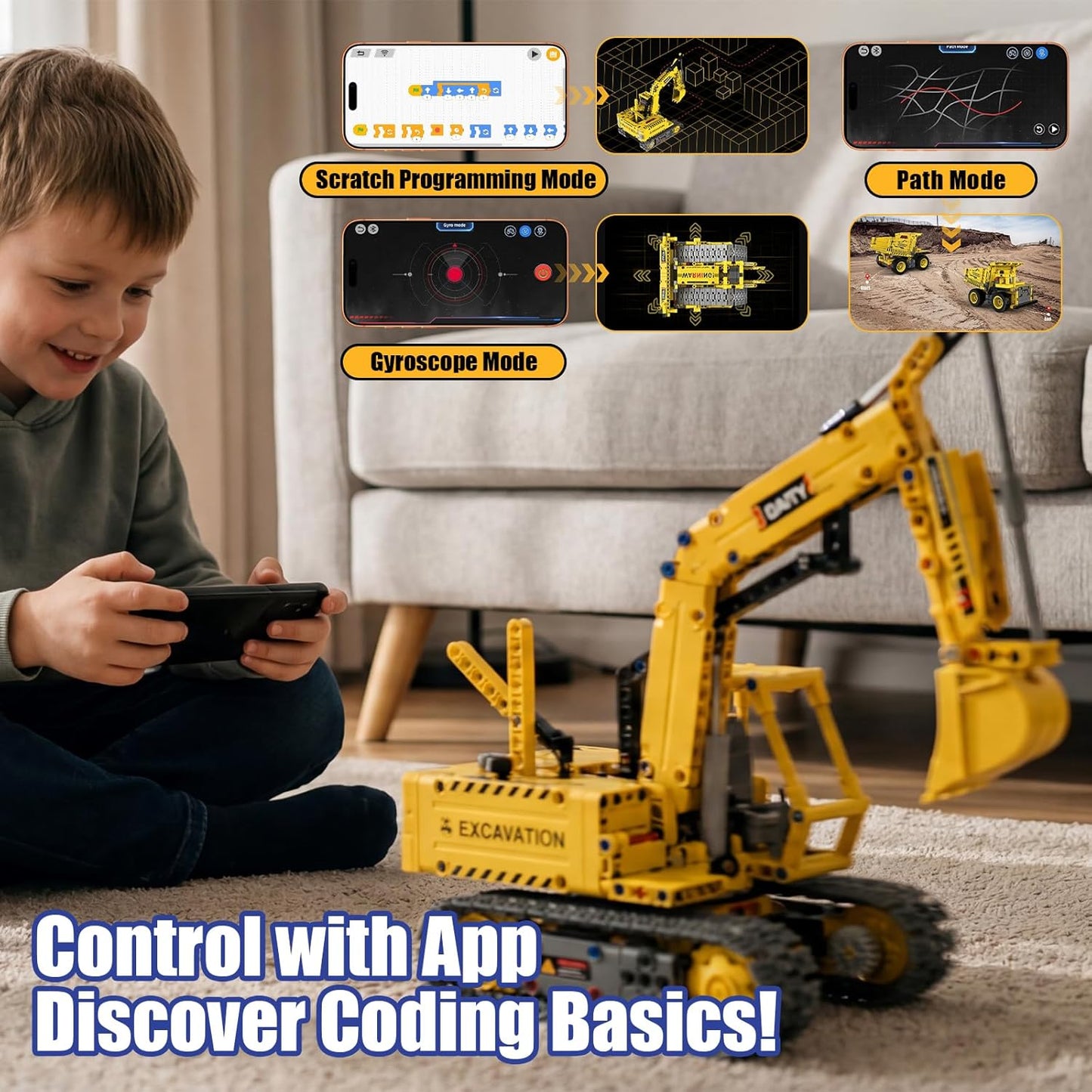 Robot Building Kit with APP/Remote Control STEM Gifts for Boys Age 8-16,Technic Coding Robotic Toys for Kids Birthday, Buildable 5in1 Models with 352+ Pieces