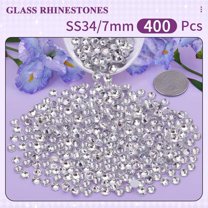 5000PCS SS6/2mm Glass Crystal Rhinestones (Clear), Bedazzling Flatback Rhinestones for Crafting DIY Crafts Nail Art Makeup Decoration, Gems Diamond Charms for Tumbler Shoes Clothing Mug