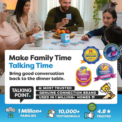 200 Family Conversation Cards - Put Down The Phones & Connect with Family - Get to Know Each Other Better with Meaningful Talk - Let Kids Express Themselves, Great for Dinner Table & Road Trips