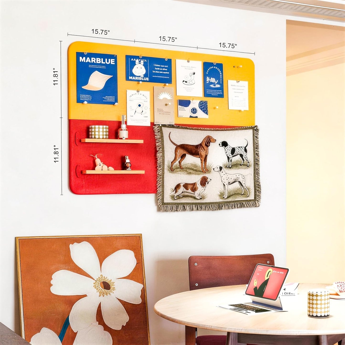 6 Pack Felt Bulletin Board Set, 11.8"x15.7" Wall-Mounted Pin Board, Cork Board Alternative with 2 Mini Insert Panels, Vision Board for Photo Display, Kids Wall Decor for Nursery, Classroom