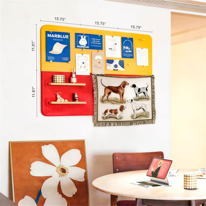 6 Pack Felt Bulletin Board Set, 11.8"x15.7" Wall-Mounted Pin Board, Cork Board Alternative with 2 Mini Insert Panels, Vision Board for Photo Display, Kids Wall Decor for Nursery, Classroom