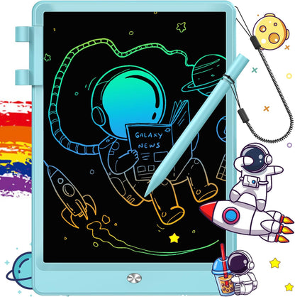 FLUESTON LCD Writing Tablet for Kids, 10 Inch Doodle Board, Colorful Drawing Pad for Toddler, Educational Travel Toy Gifts for 3-8 Year Old Girls Boys, Erase Lock Writing Board