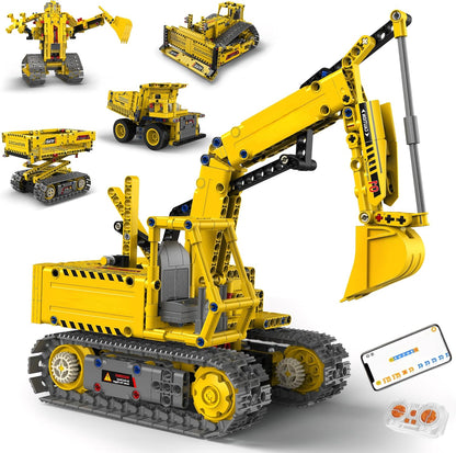 STEM Toys, App and Remote Control Excavator for Boys, Science Kit Robotics for Kids Ages 12-16, Educational RC Bulldozer Toy, STEM Kits for Kids Age 12-14, Construction Gift