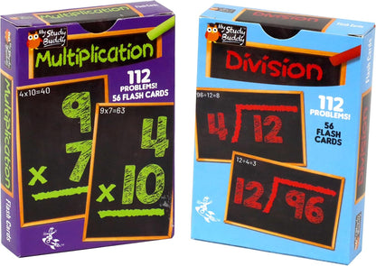 Regal Games Math Flash Cards for Multiplication & Division - 1st, 2nd, 3rd Grade & More - Flash Cards Math for Kids (112 Cards - 2 Packs)