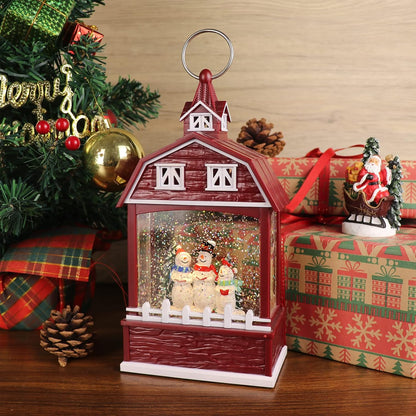 Eldnacele Musical Snow Globe Lantern with Timer, Lighted USB/Battery Operated Swirling Singing Water Glittering Lantern, Snow Globes for Adults and Kids Christmas Decoration- Santa