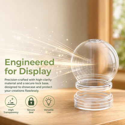 BESTOYARD 15 Pack DIY Clear Plastic Snow Globe Kit with Screw-Off Caps, Refillable Water Globes for Photo Inserts, Classroom Crafts, Teacher, Kids Crafts, Christmas Holiday Decor