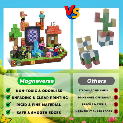 160 Pcs Magnetic Blocks - Magnetic Building Blocks for Kids Ages 4-8, Magnet Cubes Stacking Toy, Classroom STEM Toys, Birthday Gift for 3+ Year Old Boys Girls (Patent Pending)