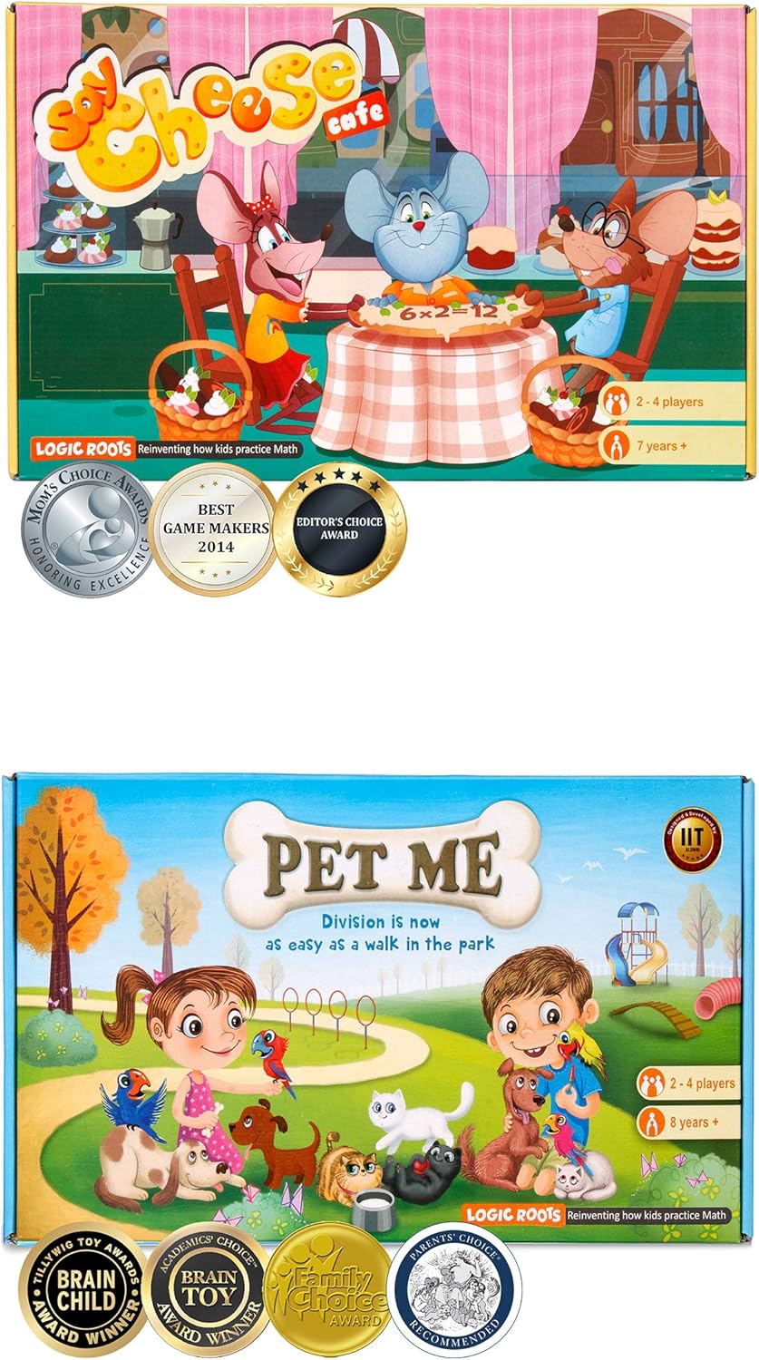 Multiplication and Division Game - Fun Math Board Game, Easy Start STEM Toy, Educational Gift for Kids (Girls & Boys), Homeschoolers, Grade 1 and Up (Pet Me)