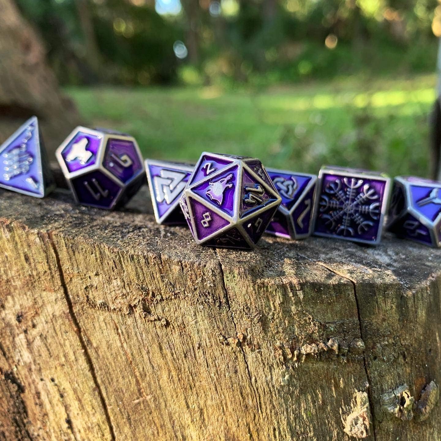 Norse Foundry Set of 7 Banshee Wail Norse Series Full Metal Polyhedral Dice RPG Math Games DND Pathfinder