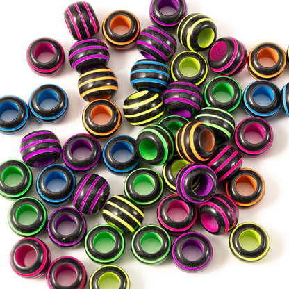 Gxueshan 1000 Pcs Acrylic Black Pony Beads 6x9mm Large Hole Pen Hair Kandi Beads Bulk for Friendship Bracelet Necklace Jewelry Making Earring Braiding Kit