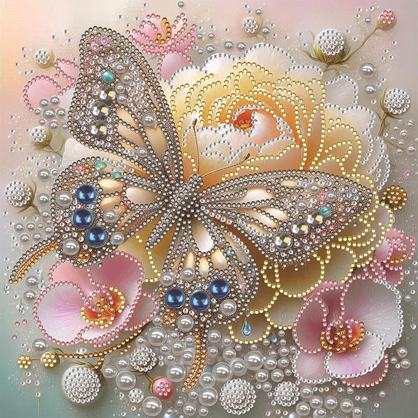 LAKEQUILL Royal Blue Butterfly Special Shaped 5D DIY Partial Drill Home Diamond Art Kit (Butterfly-4)