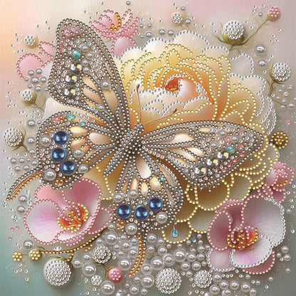 LAKEQUILL Royal Blue Butterfly Special Shaped 5D DIY Partial Drill Home Diamond Art Kit (Butterfly-4)