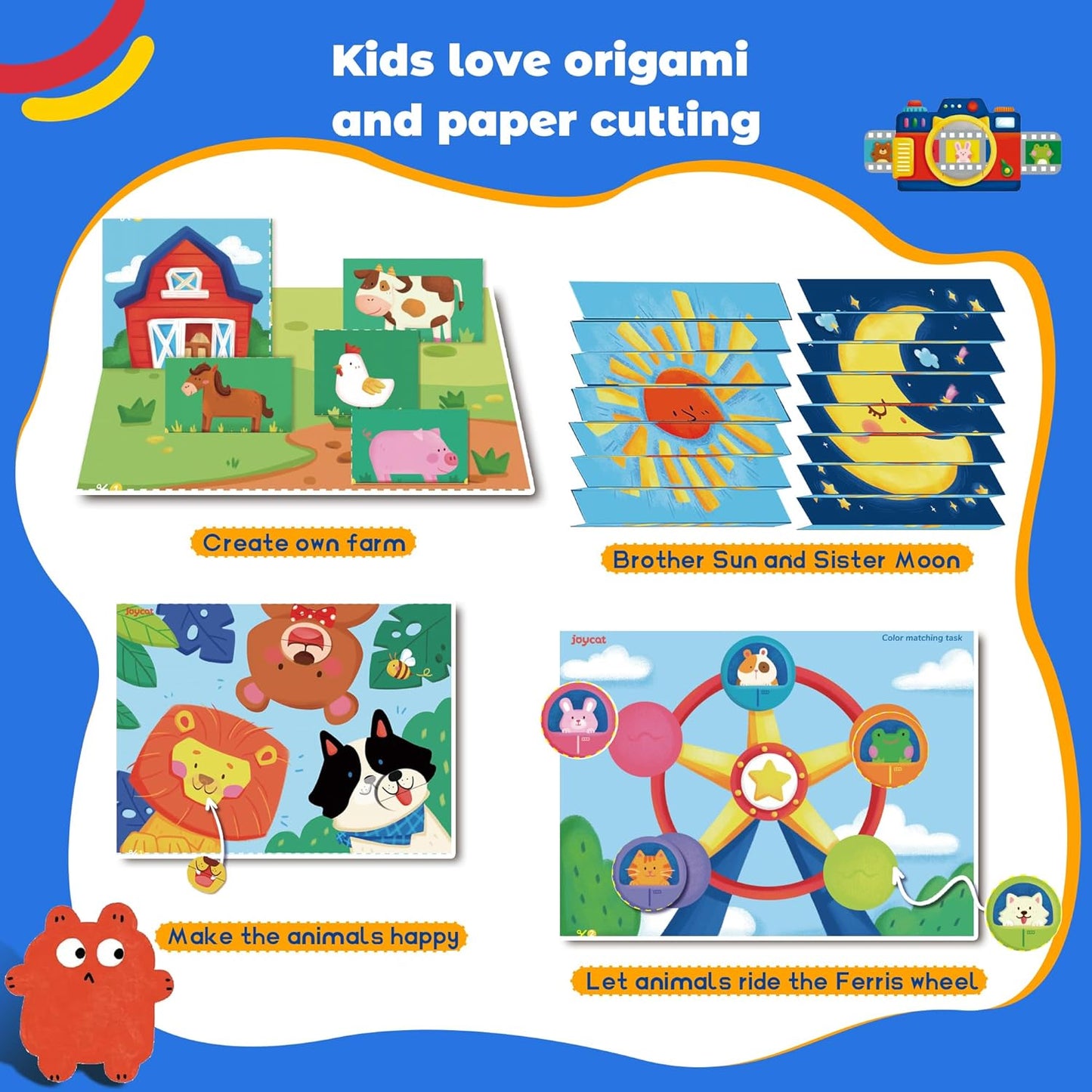 Toddler Scissor Skills Activity Book, 4 Progressive Levels to Learn Cutting for Kids Ages 3-6, 31 Fun Crafts with Child-Safe Scissors, Develop Fine Motor Skills, Ideal Christmas Gift & Arts and Crafts