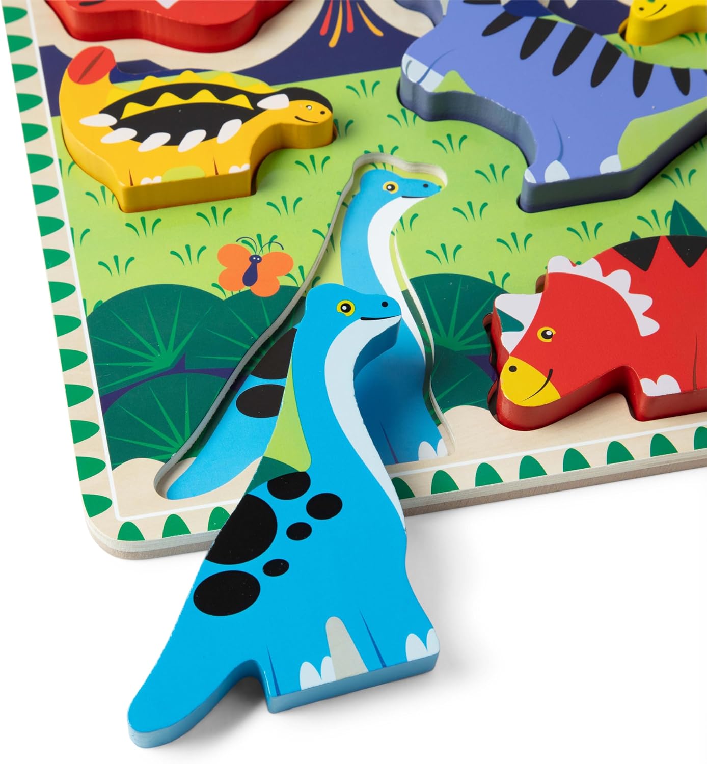Melissa & Doug Safari Wooden Chunky Puzzle (8 pcs), Educational Screen Free Activity for Toddler, Preschoolers and Kids Ages 2+ - FSC Certified
