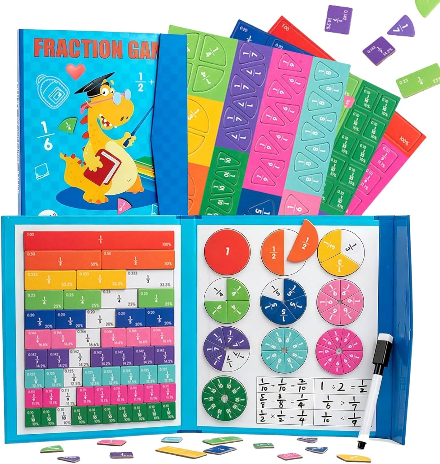 Magnetic Fraction Demonstration Book, Tiles & Circles