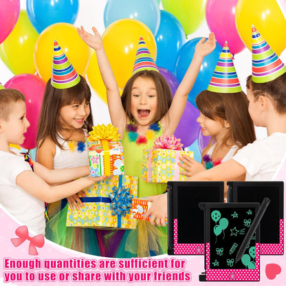 Nezyo 24 Pack Toy Inspires Party Favors Supplies, LCD Writing Tablet for Kids, 4.6'' Mini Board Drawing Tablet, Cartoon Goodie Bags Stuffers Birthday Toddler Boy Student Gifts